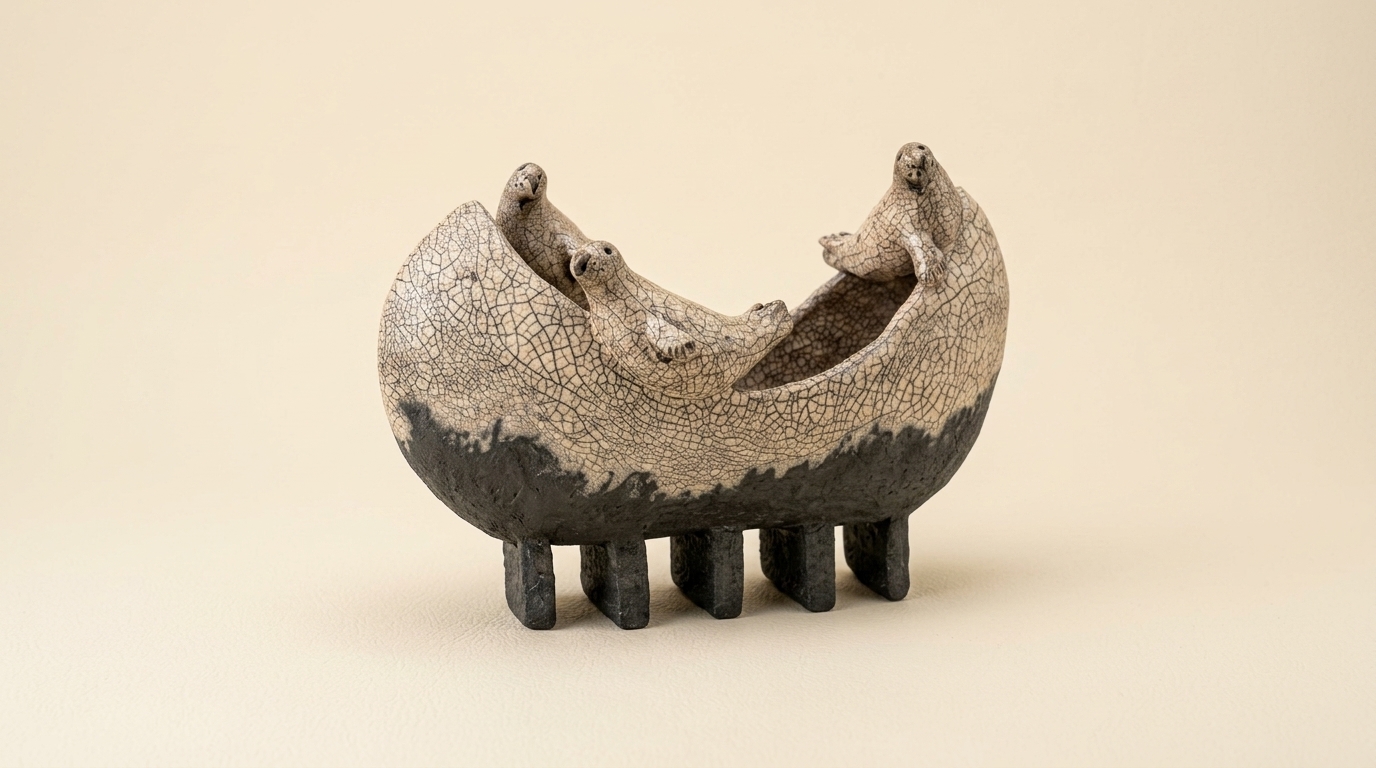 Foczuchy w dużej gondoli. Kilka wzorów. dł. 25 cm - wys. 17 cm